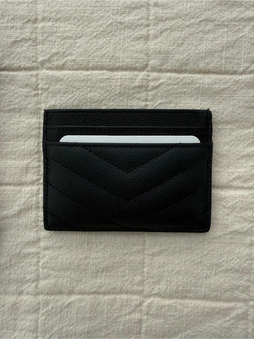 Saint Laurent Black Quilted Leather Card Holder